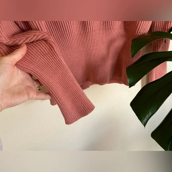 Free People Allure Ribbed V-Neck Crop Sweater XS NWOT 100% Cotton - Picture 9 of 13